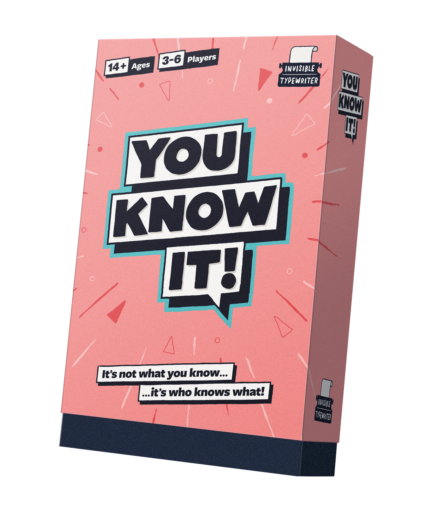 Board game box titled 'You Know It!' with pink and blue design on a white background