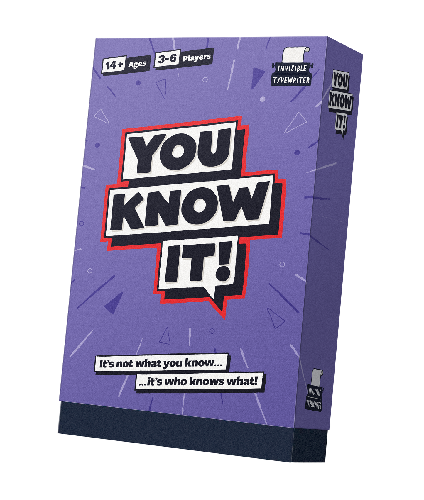 Board game box titled 'You Know It!' with purple background and red and white text.